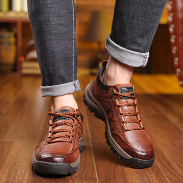 🔥【39-48】 2025 otoño e invierno nuevos zapatos casuales de cuero para hombres