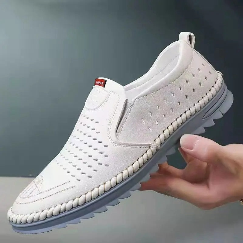 👟 Zapatos casuales de cuero genuino hechos a mano para exteriores para hombres