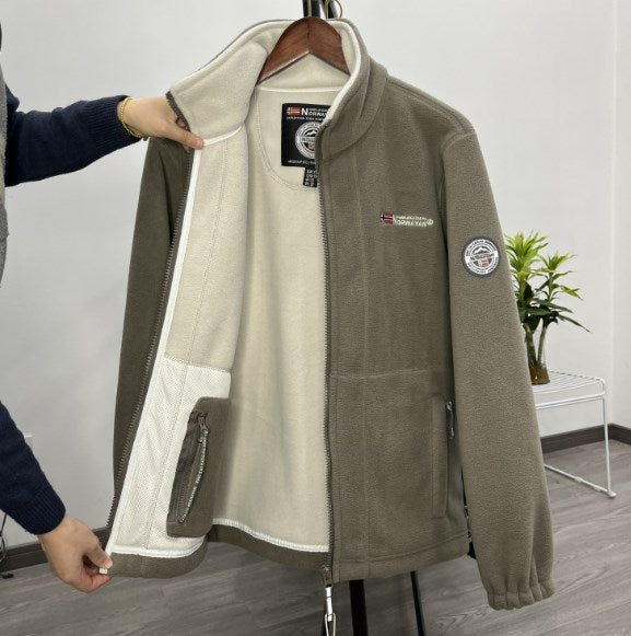 【XS-3XL】Chaqueta de terciopelo grueso de lana de talla grande informal cálida de otoño e invierno para hombre【💥30%OFF】