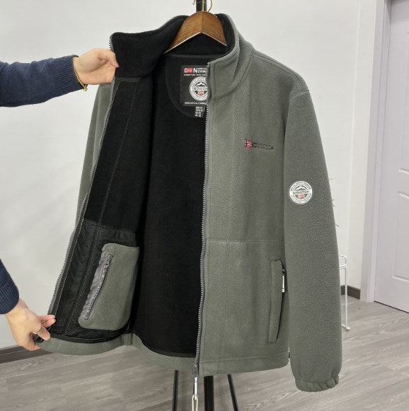 【XS-3XL】Chaqueta de terciopelo grueso de lana de talla grande informal cálida de otoño e invierno para hombre【💥30%OFF】
