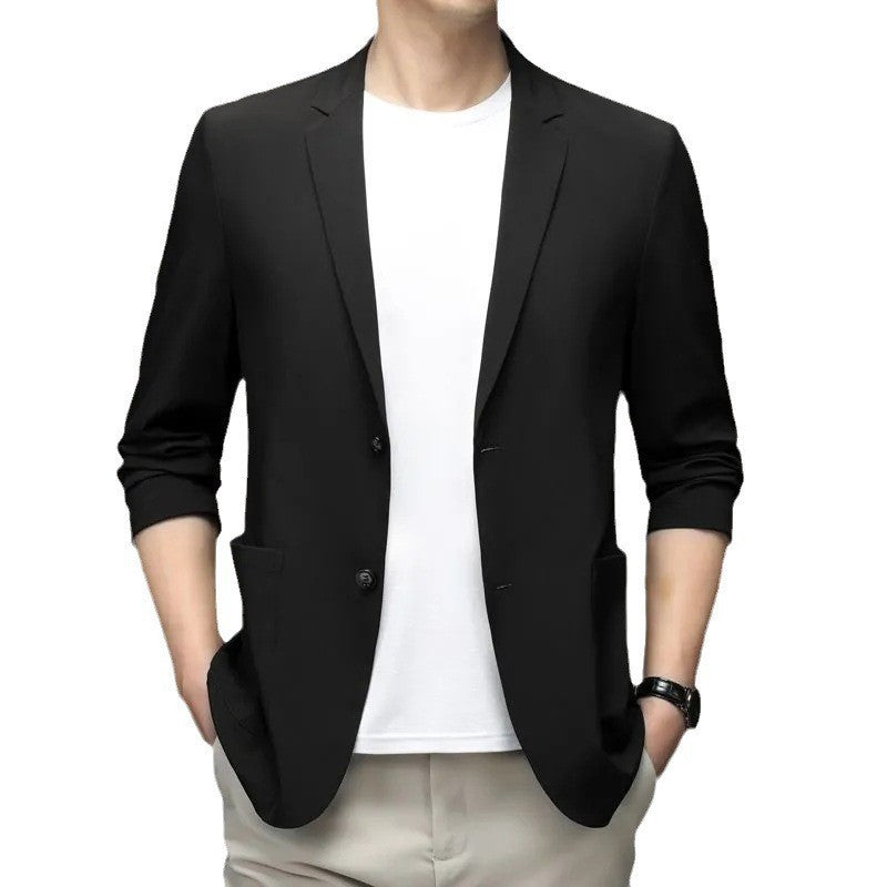 【M-5XL】Chaqueta de negocios de verano para hombre, seda helada, transpirable