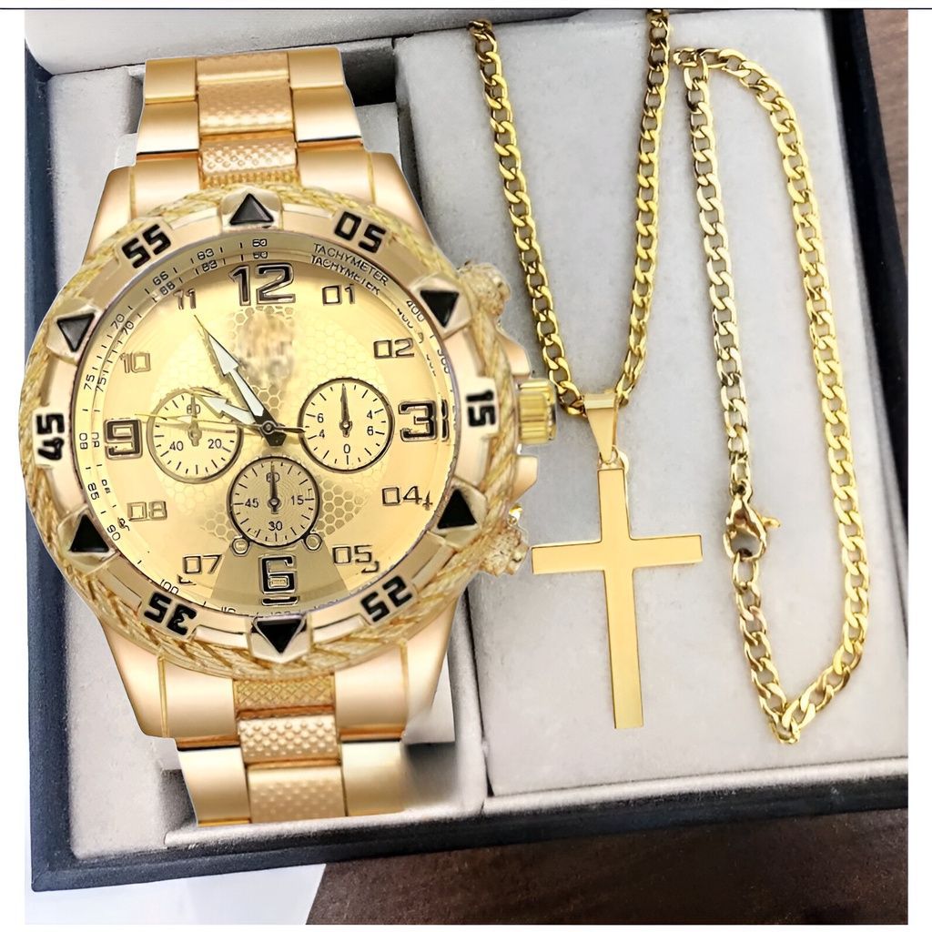 Kit 2 en 1 Especial Reloj Geneva y Cruz - Club Boss - Pre Black Friday
