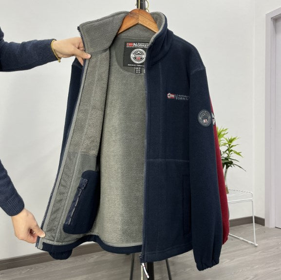 【XS-3XL】Chaqueta de terciopelo grueso de lana de talla grande informal cálida de otoño e invierno para hombre【💥30%OFF】