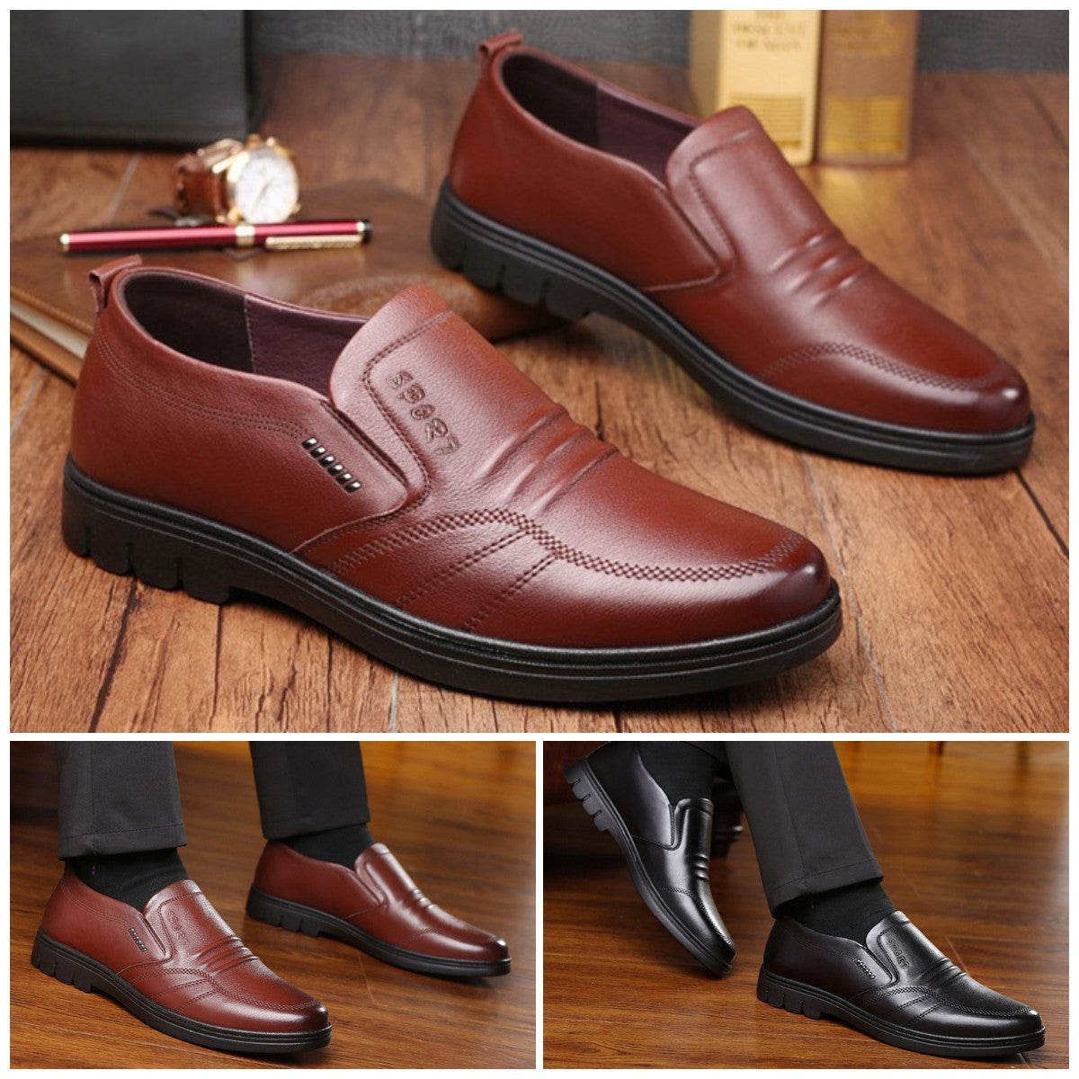 👞Descuento de otoño49% OFF🔥【39-44】Zapatos de negocios de cuero genuino para hombres